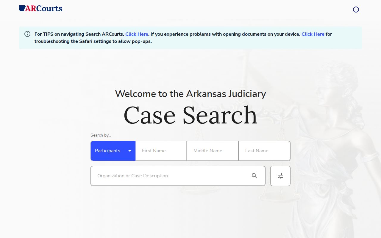 Official Arkansas court record search for Hempstead County arrest cases